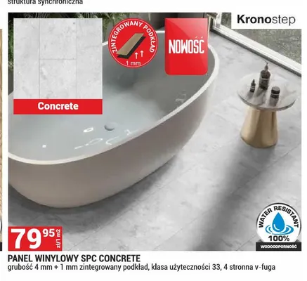 Panel winylowy Spc Concrete Kronostep promocja w Merkury Market