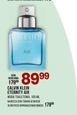 Woda toaletowa Calvin Klein Eternity Air promocja w Drogerie Natura