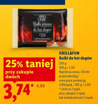 Bułki do hot dogów GRILL&FUN promocja w Lidl