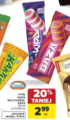 Lody Koral EKIPA Multiverse promocja w Carrefour Market