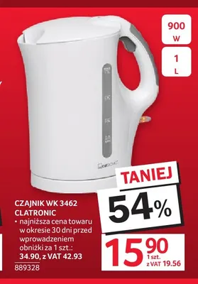 Czajnik Wk 3462 Clatronic promocja w Selgros