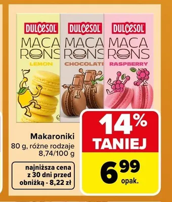 Makaroniki Dulcesol Chocolate promocja w Carrefour Market