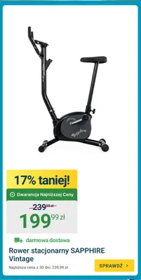 Rower stacjonarny Sapphire Vintage promocja w ERLI