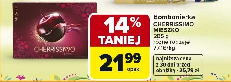 Bombonierka Cherrissimo mieszko różne rodzaje promocja w Carrefour