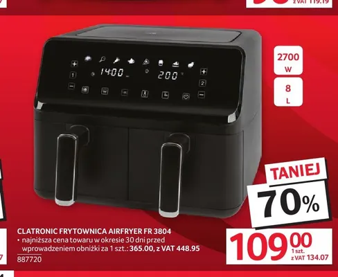 Frytownica CLATRONIC Airfryer FR 3804 2700W 8l promocja w Selgros