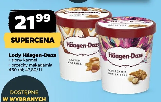 Lody słony karmel, orzechy makadamia promocja w Netto