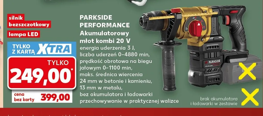 Akumulatorowy młot kombi Parkside Performance promocja w Kaufland
