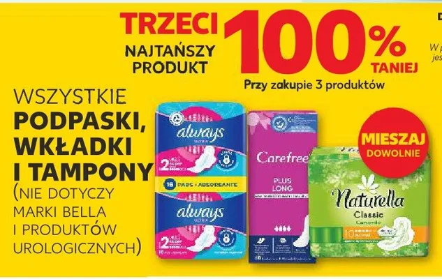 Podpaski, wkładki i tampony promocja w Kaufland