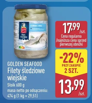 Filety śledziowe wiejskie Golden Seafood promocja w Aldi