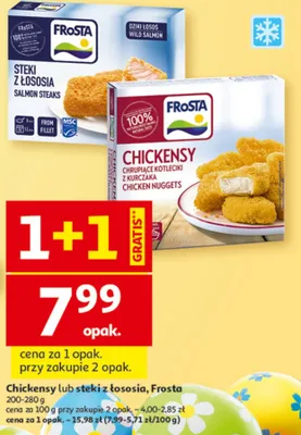 Chickensy lub steki z łososia, Frosta promocja w Auchan