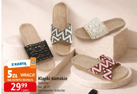 Klapki damskie Kondor roz. 36-41 promocja w Leclerc