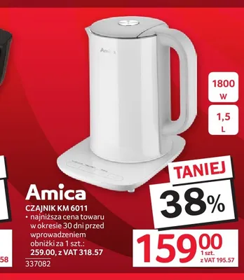 Czajnik Amica Km 6011 1,5 l promocja w Selgros