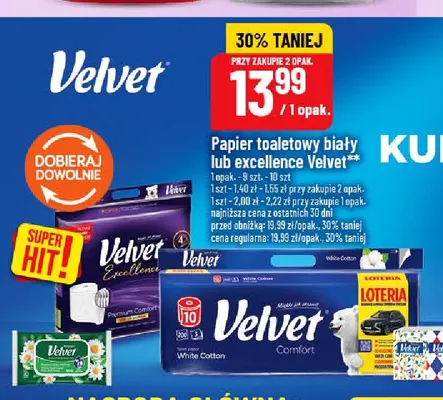 Papier toaletowy Excellence Velvet 9-pak promocja w POLOmarket