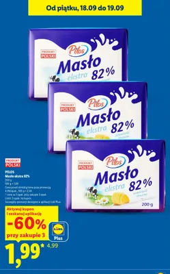 Masło ekstra Pilos 82% promocja w Lidl