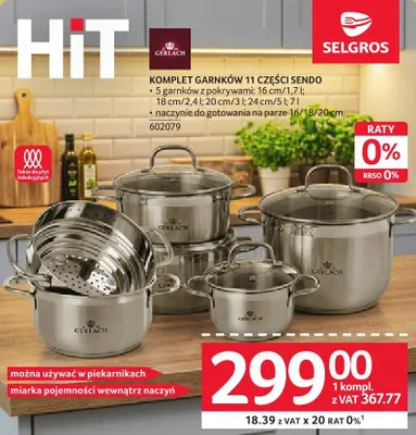Komplet garnków 11 części Sendo Gerlach promocja w Selgros