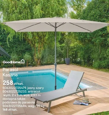 Parasol Kasane antracyt promocja w Castorama