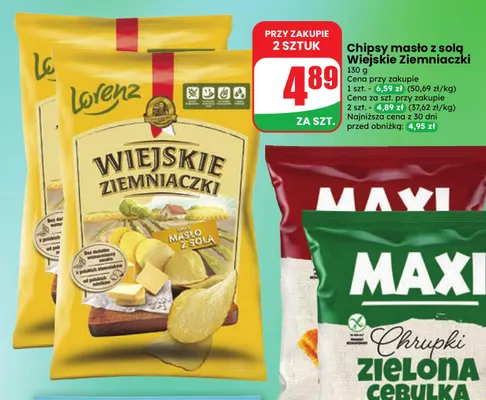 Chipsy masło z solą Wiejskie Ziemniaczki promocja w Dino