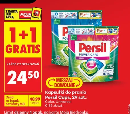 Kapsułki do prania Universal 1+1 GRATIS promocja w Biedronka