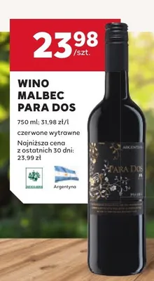 Wino Malbec Para Dos promocja w Stokrotka