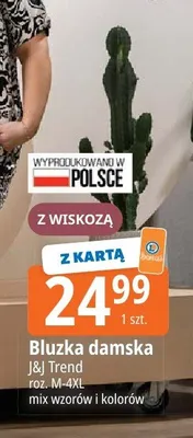 Bluzka damska J&J Trend z wiskozą roz. M-4XL mix wzorów i kolorów promocja w Leclerc