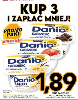 Serek homogenizowany Danio o smaku waniliowym promocja w Kupiec