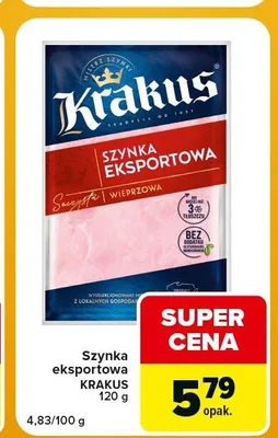 Szynka eksportowa Krakus promocja w Carrefour Express