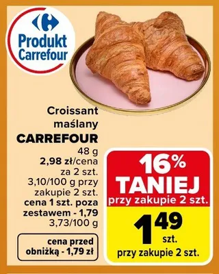 Croissant maślany Carrefour promocja w Carrefour
