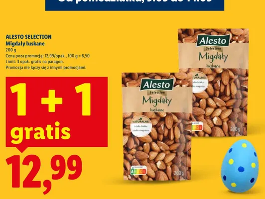 Migdały łuskane promocja w Lidl