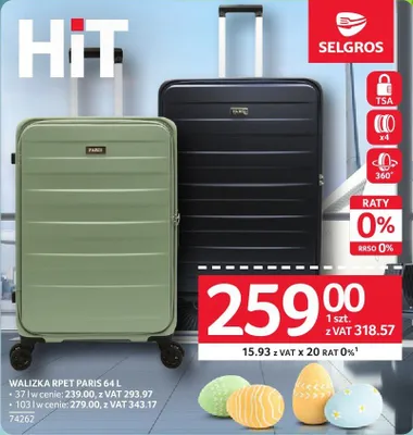 Walizka RPET Paris 64 L promocja w Selgros