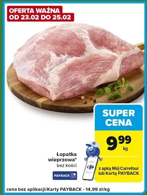 Łopatka wieprzowa bez kości promocja w Carrefour Express
