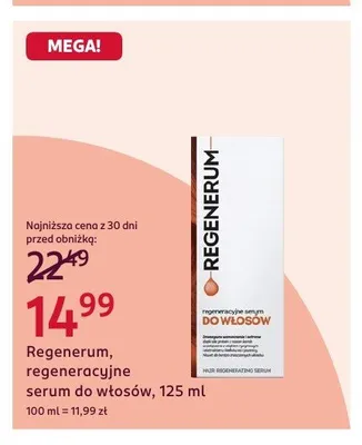 Regeneracyjne serum do włosów Regenerum promocja w Rossmann