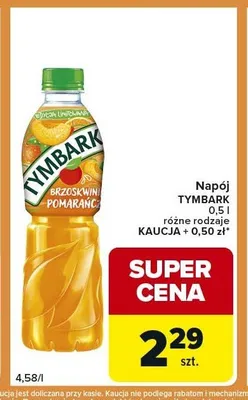 Napój TYMBARK brzoskwinia pomarańcza 0,5l promocja w Carrefour Express