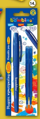 Długopis wymazywalny z 2 wkładami Bambino promocja w Smyk