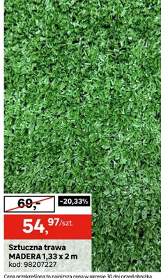 Sztuczna trawa madera 1,33x2m promocja w Leroy Merlin