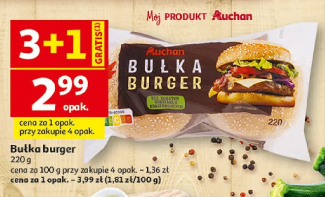 Bułka burger Auchan promocja w Auchan