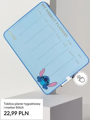 Tablica planer tygodniowy i marker Stitch promocja w Sinsay