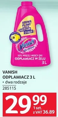 Odplamiacz Vanish 3 L dwa rodzaje promocja w Selgros