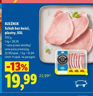 Schab bez kości plastry XXL Rzeźnik promocja w Lidl