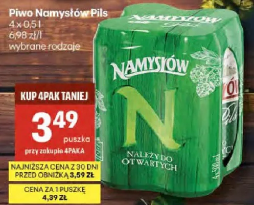 Piwo Namysłów Pils promocja w Delikatesy Centrum