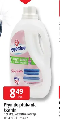 Płyn do płukania tkanin Hyperdou promocja w Leclerc