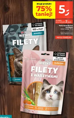 Mokra karma dla kota różne rodzaje Filety makrela promocja w Dealz