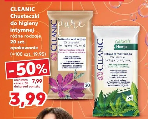 Chusteczki do higieny intymnej Cleanic promocja w Kaufland