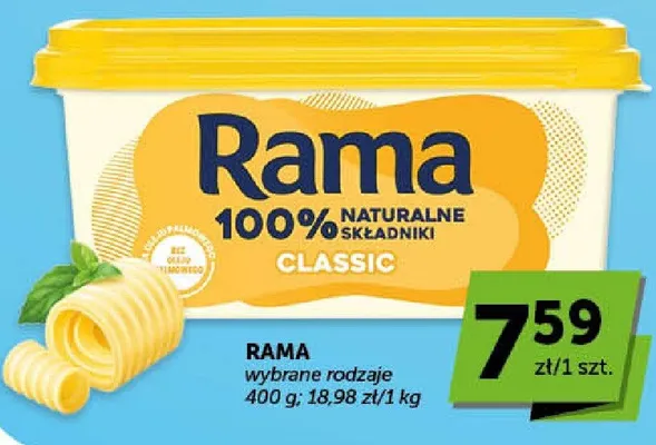 Margaryna Rama Classic 100% naturalne składniki promocja w Groszek