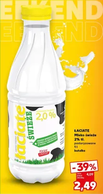 Mleko świeże 2% tł. pasteryzowane promocja w Kaufland