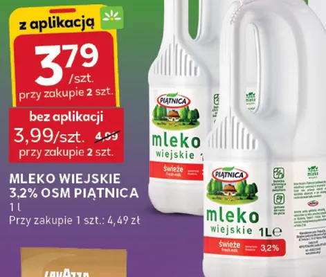 Mleko wiejskie 3,2% OSM Piątnica promocja w Stokrotka