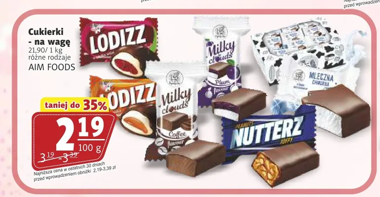 Cukierki na wagę Milky Clouds AIM FOODS promocja w Prim Market