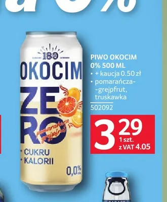 Piwo bezalkoholowe Okocim truskawka promocja w Selgros