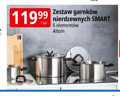 Zestaw garnków nierdzewnych SMART Altom 6 elementów promocja w Leclerc