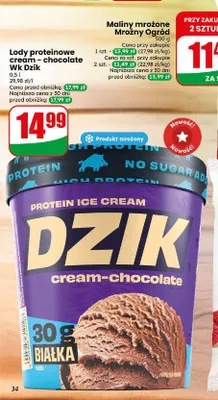 Lody proteinowe cream - chocolate WK Dzik promocja w Dino