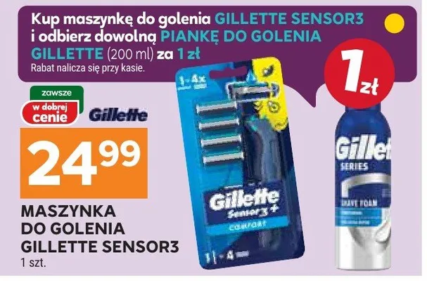Maszynka do golenia Gillette Sensor3 promocja w Stokrotka
